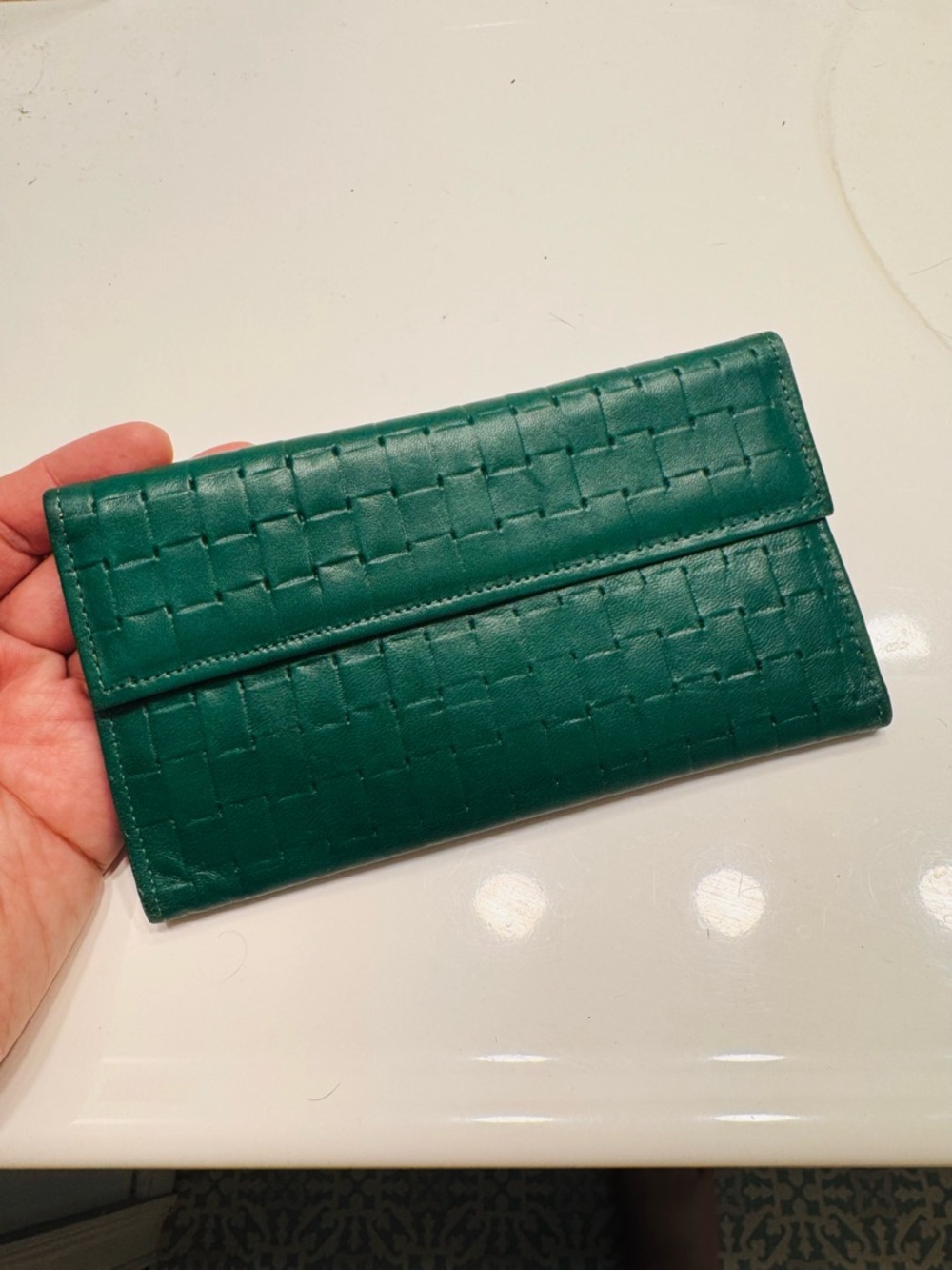 Rolf’s Vintage Lambskin Long Wallet in Emerald Green